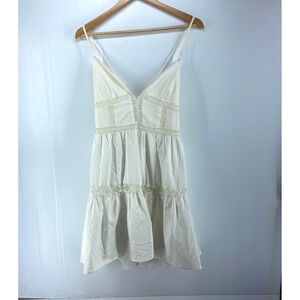 Audrey Parks x Francescas Ivory White Boho Crochet Sundress Womens Large NWT